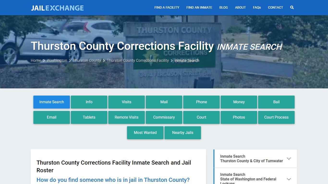 Thurston County Corrections Facility Inmate Search - Jail Exchange